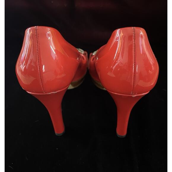 Vintage Gucci Horsebit Peep Toe Pumps Red Patent Size US 8 READ - Picture 8 of 12